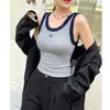 Nuevo top sin mangas de moda con bloques de color en la parte delantera y trasera, de alta gama, elegante, con copas incorporadas, cómodo, versátil, a la moda y único para mujer