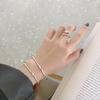 SF211 Pulsera de Plata de Ley S925 Coreana Pulsera Irregular Martillada Simple INS para Mujer Personalidad Pulsera de Plata Versátil