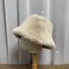 Chapéu de Pelúcia Imitação de Visão Estilo Coreano Ins Clássico Feminino de Inverno Quente com Aba Larga Moda Chapéu de Pescador de Pele