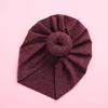 Gorro de primavera para niños, nuevo, de punto, sin gorro, elástico, de color liso, estilo indio con forma de donut.