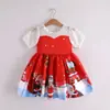 Vestido Vestido Navidad Ropa para Niños Anciano Copo de Nieve Tela Forjada Estampado Diez Mil Santa Vestido de Princesa