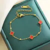 Pulsera de 7 mm tamaño pequeño acero de titanio moda para mujer de alta gama simple lujo ligero trébol de cuatro hojas comercio electrónico transfronterizo joyería al por mayor acero de titanio