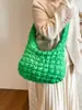 Bolsa Cruzada de Nicho Coreana Plisada a Cuadros Nube Dumpling para Mujer de Gama Alta Casual Ligera Gran Capacidad para Viajar