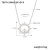 Enigma Jewelry - Collar y pulsera de acero inoxidable con diseño de girasol pequeño con incrustaciones de circonitas CNC y textura superbrillante, nuevo traje