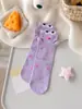 Meias 3D de Peixe-Palhaço Desenho Animado Meia-Panturrilha Cor Macaron Fofa Divertida Meias Femininas Estoque de Fábrica