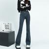 Calças Jeans Bootcut Pretas para Mulheres, Roupas de Primavera para Pessoas Baixas, Calças Slim Stretch de Cintura Alta Justas para Sexys, Calças Flare de Perna Reta