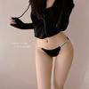 Braguitas Sexy Simples de Seda de Hielo Estilo Japonés para Mujer Triángulo de Cintura Baja Sin Costuras con Abertura Alta Ropa Interior para Estudiante para Mujer