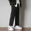 Pantalones de pierna recta de seda helada para hombre de verano, modernos, ligeros, fluidos, casuales, deportivos, de moda, de pierna ancha, largos
