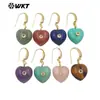 Wt-E817 Colgante Pequeño de Fresa de Cuarzo Turquesa con Forma de Corazón de Piedra Preciosa Pendientes para Mujer con Gancho de Zirconia