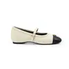 Zapatos Mary Jane Suaves de Piel de Oveja Genuina Adornados con Flor de Camelia para Mujer, Nuevos Zapatos de Tacón Bajo Acolchados con Bloques de Color Inspirados en Chanel