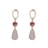 S925 Agulha de Prata Coreano Elegante Marrom Simples Shell Geométrico Fosco Brincos Longos Moda Feminina Brincos Clipe de Orelha