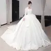 Vestido de Novia de Alta Gama para Novias 2026 Nuevo Vintage Resistente Vestido de Boda Satén con Cola Estilo Corte Otoño e Invierno