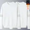 Nueva Camiseta de Manga Larga con Cuello Redondo Otoño/Invierno 2025, Sudadera Gruesa Versátil de Moda con Forro Polar, Camiseta Básica de Moda para Hombre