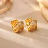 Brincos de Alto Padrão Vazados com Design de Nicho Retrô Francês, Modernos e Requintados, Destacando Individualidade e Elegância