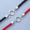 Pulseiras de Fio Vermelho para Casal de Homens e Mulheres, Um Par de Pulseiras para Estudantes, Estilo Coreano, Presente de Melhor Amigo para Namorada, Estilo de Casal no Atacado