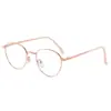 Nuevas Gafas Metálicas Retro para Hombre Miopía Anti-Luz Azul Montura de Gafas para Mujer Redondas Planas Estilo Coreano Montura de Gafas de Moda