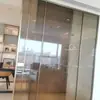 Porta de correr moderna minimalista com vidro temperado, porta automática elétrica de vidro para interior, porta de correr à prova de som