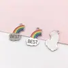 1 Peça de Liga DIY Acessório para Joias, Pingente Colar Arco-Íris Esmaltado, Acessório para Brinco Chaveiro Materiais