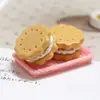 Comida en miniatura y pan de juguete, tarta de huevo, dibujos animados, accesorios de bricolaje, accesorios para el cabello para niños, horquilla, juguete de casa de juego, accesorios de resina