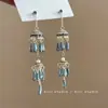 Pendientes Largos con Borla de Flor de Zirconia con un Toque de Lujo Ligero y de Alta Gama, Pendientes de Artesanía Pesada Estilo Bosque, Modernos y de Diseño Único