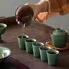 Taza de Té Recta de Celadón del Horno Yue Taza de Cerámica Individual Taza de Maestro Taza Individual Taza para Cata de Té Casera Juego de Té Kung Fu Taza de Té