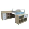 Mesa de Escritório Moderna Minimalista para 2 Pessoas com Tela Divisória Estação de Trabalho Conjunto de Mesa para Computador e Cadeira para Funcionários