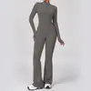 Macacão de Yoga Longo com Zíper Transfronteiriço Yuean Toque de Nuvem para Fitness Esportivo de Alta Intensidade Body Justo Peça Única