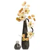 Adorno de jarrón cerámico con patrón de sombra de piedra en forma de gota de agua, estilo vintage, para entrada y nicho, soporte para flores esbelto y creativo, venta directa de fábrica