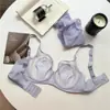 Uña de Gato Ultra-delgado Sexy Malla Hueca Ropa Interior para Mujer Pecho Grande Llamativo Pequeño Anillo de Acero Suave Pecho Anti-caída Conjunto de Sujetador