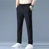 Pantalones de Seda de Hielo para Hombre Sueltos Transpirables Rectos Ajustados Casuales Pantalones de Verano Finos Elásticos para Hombre Deportivos Venta al por Mayor