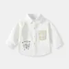 Camisa para Bebé Niño Otoño Manga Larga 2026 Nueva Versátil Blanca Primavera y Otoño Tops para Niños Ropa para Bebés