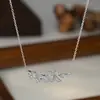 Cadena Clavicular Elegante para Mujer con Baño de Oro Real y Circonitas Microincrustadas, Collar de Espiga de Trigo de Diseño Exclusivo, Gargantilla Sencilla Estilo Celebridad de Internet