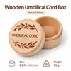 Caja de Dientes de Bebé en Stock, Caja Redonda de Madera de Haya para Guardar Dientes, Caja de Almacenamiento para Cordón Umbilical y Cabello de Bebé, Caja de Recuerdos de Dientes de Bebé para Niños