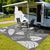 Tapete de pátio popular, trançado em tubo de PP, dobrável, para piquenique, portátil, para lazer ao ar livre, para camping, à prova de umidade, para RV