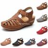 Sandalias de Verano Retro para Mujer de Comercio Exterior, Zuecos con Costuras, Antideslizantes, Talla Grande, Punta Redonda, Sandalias de Cuña, Venta al por Mayor para Mujer