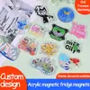 Imanes de refrigerador acrílicos personalizados para turismo de ciudad, productos de dibujos animados anime culturales y creativos 3D, pegatinas magnéticas conmemorativas bidimensionales