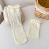 Calcetines de lazo para niña, calcetines finos de terciopelo de primavera y verano, calcetines de pantorrilla de princesa bebé Lolita coreana