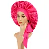 Gorro de Satén para Dormir Transfronterizo de Amazon Tejido de Punto de Satén Gorro para el Cuidado del Cabello para Mujer Sombrero de Ala Ancha Elástico Estilo Europeo y Americano