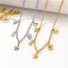 Conjunto de Collar y Pulsera de Acero de Titanio Chapado en Oro Estilo Océano, Colgante de Estrella de Mar y Pez, Joyería Versátil para Mujer de Lujo Ligero