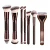 Set de Pinceles de Maquillaje Doble Cara Transfronterizo Europeo y Americano, Pincel para Base tipo Almohada, Pincel para Polvo de Rubor, Pincel de Maquillaje Color Café, Herramientas de Belleza