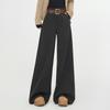 Pantalones de Traje de Lana de Otoño para Mujer, de Cintura Alta, Adelgazantes, Pierna Recta, Pantalones Anchos Sueltos, Versátiles, Caída Suelta, Pantalones Casuales de Longitud Hasta el Suelo