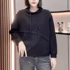 Sudadera de algodón Mamba con cuello alto para mujer, primavera y otoño, petite, moderna, elegante, talla grande, favorecedora, súper trendy y rejuvenecedora