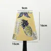 Pantalla de Lino Plisado Pastoral Floral Retro para Lámpara de Piso Colgante de Mesita de Noche de Dormitorio Hotel Accesorios