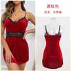 Bata de Noche Sexy de Terciopelo Transfronteriza Feiyun para Mujer, Camisón de Tirantes Finos, Vestido Lencero Seductor sin Espalda, Venta al por Mayor para el Hogar 147 y menos