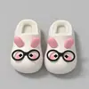 Chinelos de Algodão Infantis com Óculos Meninos Meninas Inverno Fechados Impermeáveis Antiderrapantes Rilakkuma Sapatos de Algodão para Bebê Externo