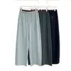 Cuerpo en forma de pera, ¡ajuste perfecto! Pantalones casuales adelgazantes de pierna curva para mujer, pantalones holgados, de pierna recta, de pierna ancha para otoño, H091102