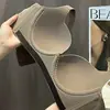 Roupa Íntima Feminina Seios Grandes Fazem Seios Pequenos Parecer Menores Estilo Fino Tamanho Plus Size Sutiã Full Cup Anti-Queda Sem Costura Coleta Lateral do Seio Sutiã para Mulheres Verão