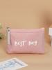 Bolsa de Maquiagem de Lona com Estampa de Letras para Viagem e Passeios, Necessaire Portátil, Porta-Batom e Celular, Bolsa de Maquiagem Tagi