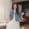 Conjunto de Primavera, un Conjunto Completo de Trajes de Moda, Chaquetas de Mezclilla, Nuevos Vestidos con Diseño de Cintura Adelgazante, Conjunto de Dos Piezas