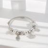 Pulsera Panjia Acero Inoxidable Acero de Titanio Pulsera Pulsera Aleación con Goteo de Aceite Cristal Cuentas de Agujero Grande Colgante de Cisne DIY Pulsera de Mano